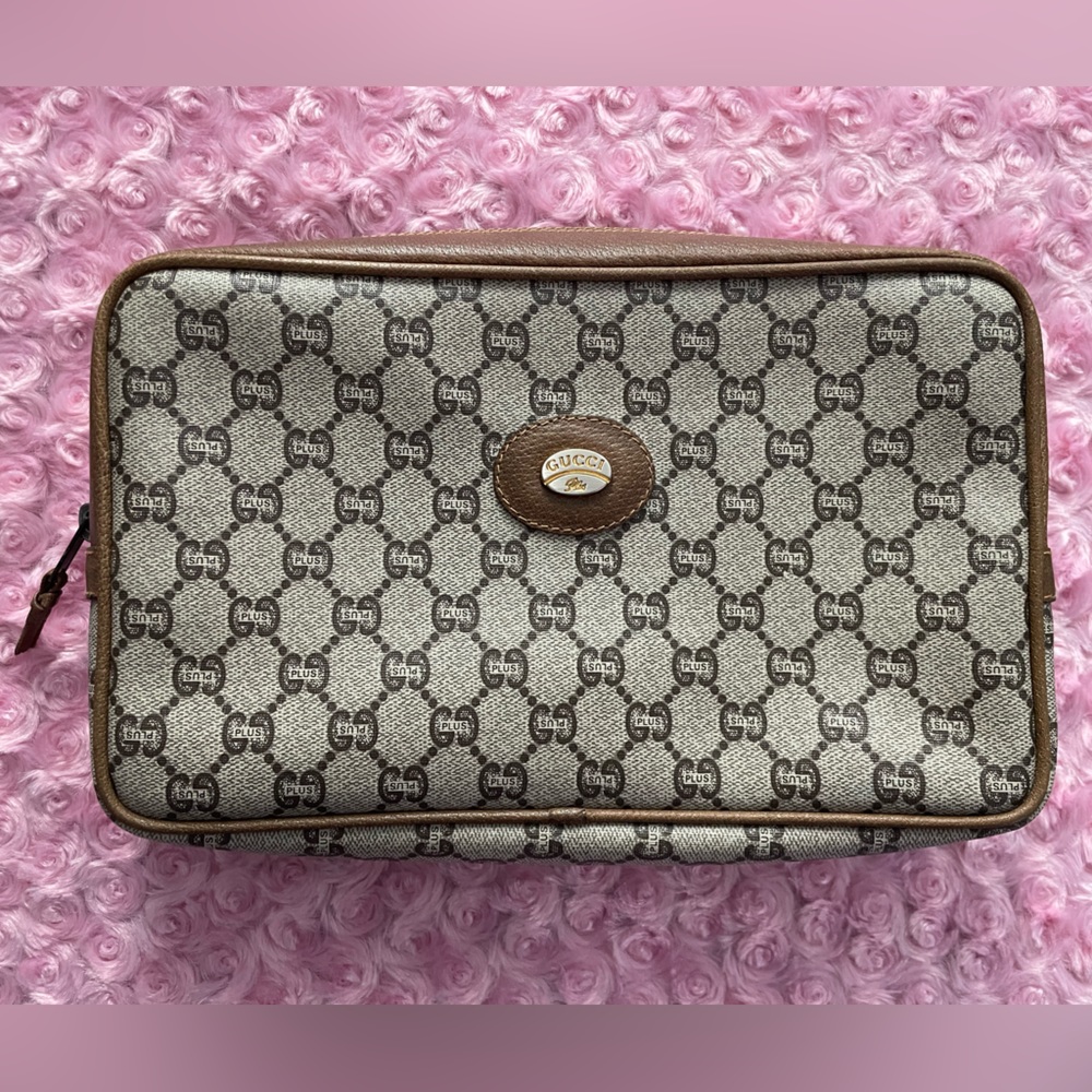 Authentic Vintage Gucci Monogram Plus GG Clutch